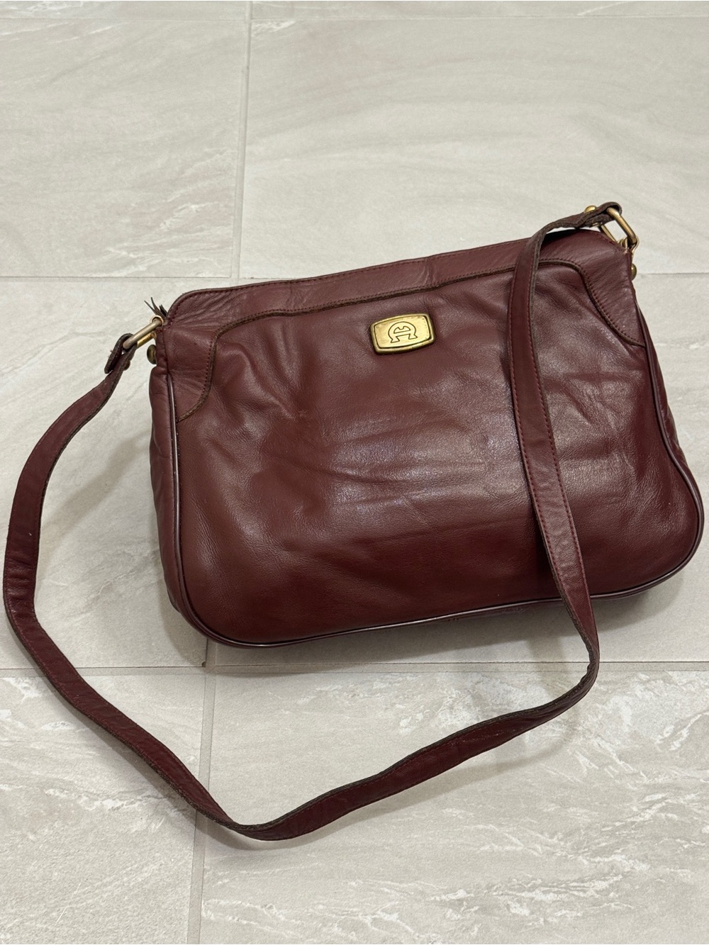 Etienne Aigner Vintage Oxblood Burgundy Shoulder Bag